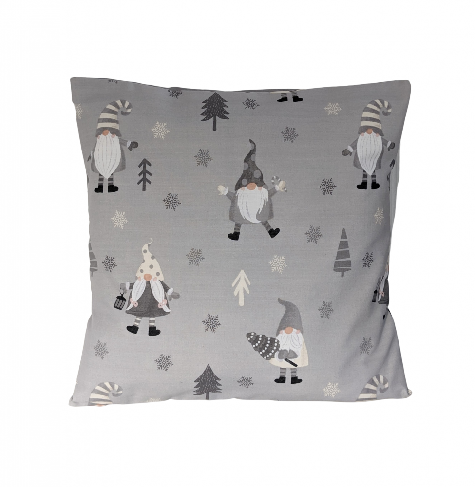 16'' Christmas Grey White Gonk Gnome Trees Cushion Cover